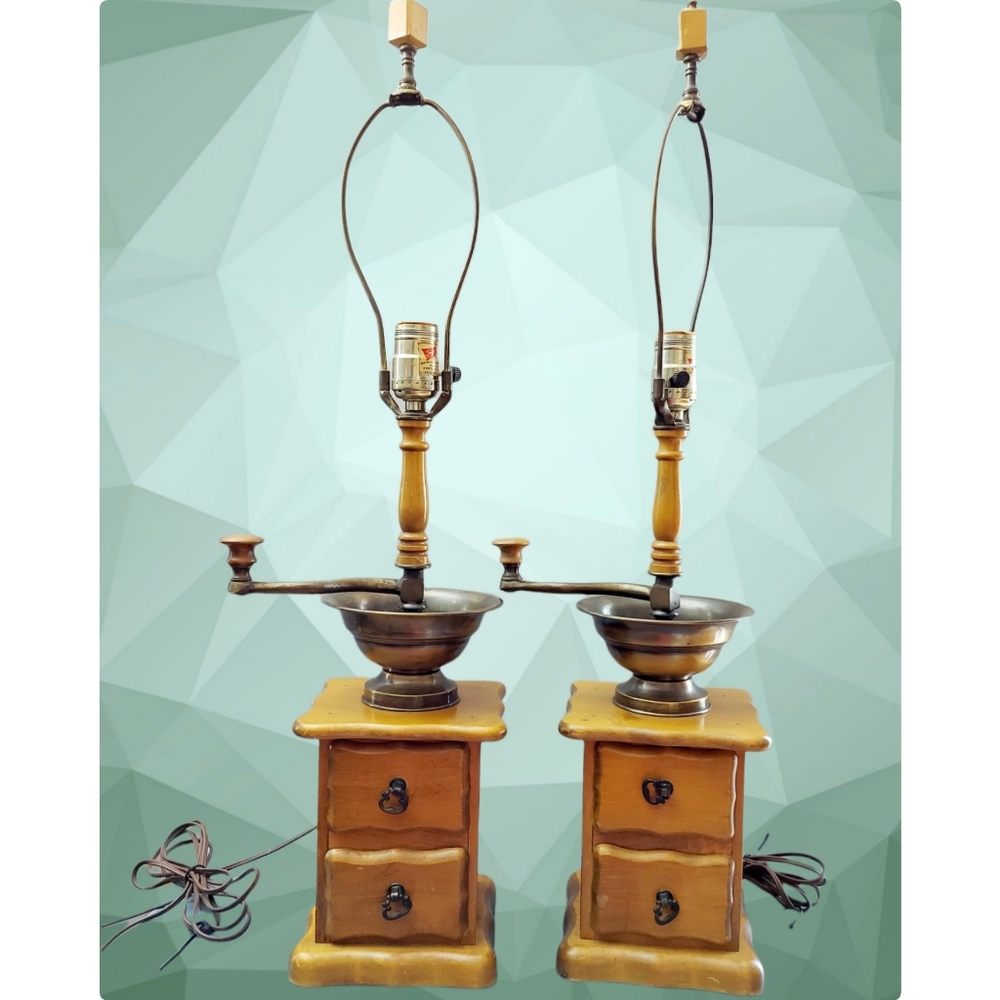 Vintage Coffee Grinder Table Lamps